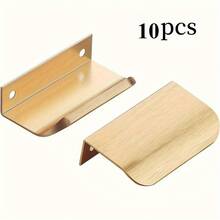 10个装金色橱柜把手 - 指尖式拉手，适用于厨房和浴室，金属材质 - 彩色 - 查看 2