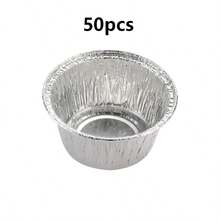 10/30/50个装 105毫升（3.5盎司）一次性铝箔烘焙杯 - 不粘，适用于空气炸锅/烧烤/甜点（易于清洗） - 彩色 - 查看 13