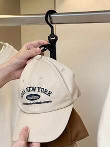 1 Set 8 Clip Baseball Cap Organizer - Grey And Black Wall Mount/Closet Hanging Cap Holder, Holds 8 Hats, Durable High-Quality Clamp Cap Storage Solution, Wardrobe Accessory And Practical Decor For Cap Collectors And Fashion Enthusiasts - Multicolor - View 6