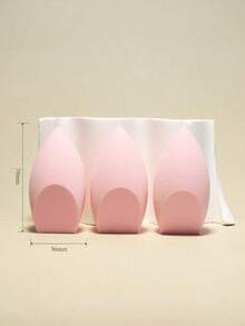 3pcs Reusable Dry & Wet Makeup Sponge Set, Soft Makeup Blender Applicator For Powder, Liquid, Setting Makeup, Suitable For Men And Women, Portable Daily & Travel Essential - Dusty Pink - View 3