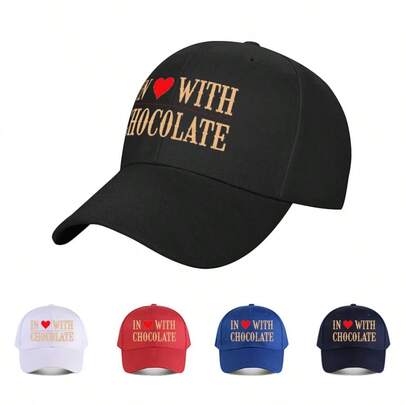 Chocolate Love Printed Baseball Cap Romantic Casual Outdoor Hat For Couples Adults Unique Gift Idea For Valentines Day Anniversaries Birthdays And Special Occasions Stylish Headwear For Everyday Wear