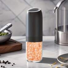 1pc Electric Salt And Pepper Grinder, Gravity Sensing Automatic Salt And Pepper Mill, Battery Operated (Batteries Not Included), Visible Capacity Container, Suitable For Outdoor BBQ, Home Kitchen, Restaurant, Party - Multicolor - View 9