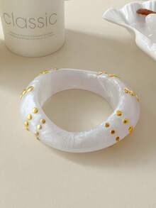 1pc Exaggerated Geometric Rivet Bracelet, Versatile Jewelry Accessory For Daily Wear, Party, Vacation, Boho Style - Geometric Metal Bracelet - View 5