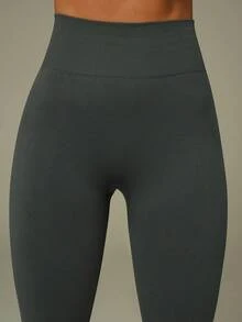 UONNOU Viral Sculpting Leggings | High Waist Tummy Control Yoga Pants - Dark Grey - View 4