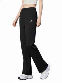 CAMEL CROWN Women's Soft & Breathable Flared Pants, Casual Loose Fit Straight Leg Trousers - Phantom Black - View 8