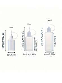 1/3pcs 5-100ml Empty Glue Bottles With Precision Applicator Tips, Refillable, Liquid Dispenser Bottles/Dropper Bottles, Easy Squeeze Applicator, Suitable For Paper Crafts DIY, School - Multicolor - View 7