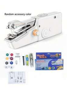 1 Set Portable Handheld Sewing Machine Kit, Includes 36pcs Sewing Threads & Accessories, Electric Or Manual Sewing. (Video With Detailed Instructions Included.) Travel DIY Sewing Machine, Suitable For Clothing And Travel, Includes Random Color Accessories, Handheld Sewing Stapler, Mini Simple Sewing Machine, Suitable For Beginners And Travel Use, Includes Mini Tailor Sewing And Embroidery Tools. - Multicolor - View 15