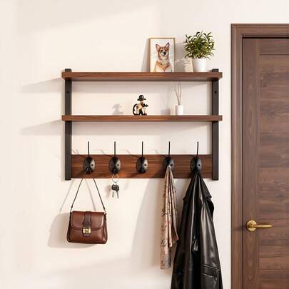 EZIFY Sturdy Multifunctional Clothes Rack - Double-Tier Storage Space-Saving Design, Easy Assembly For Home Office Hallway