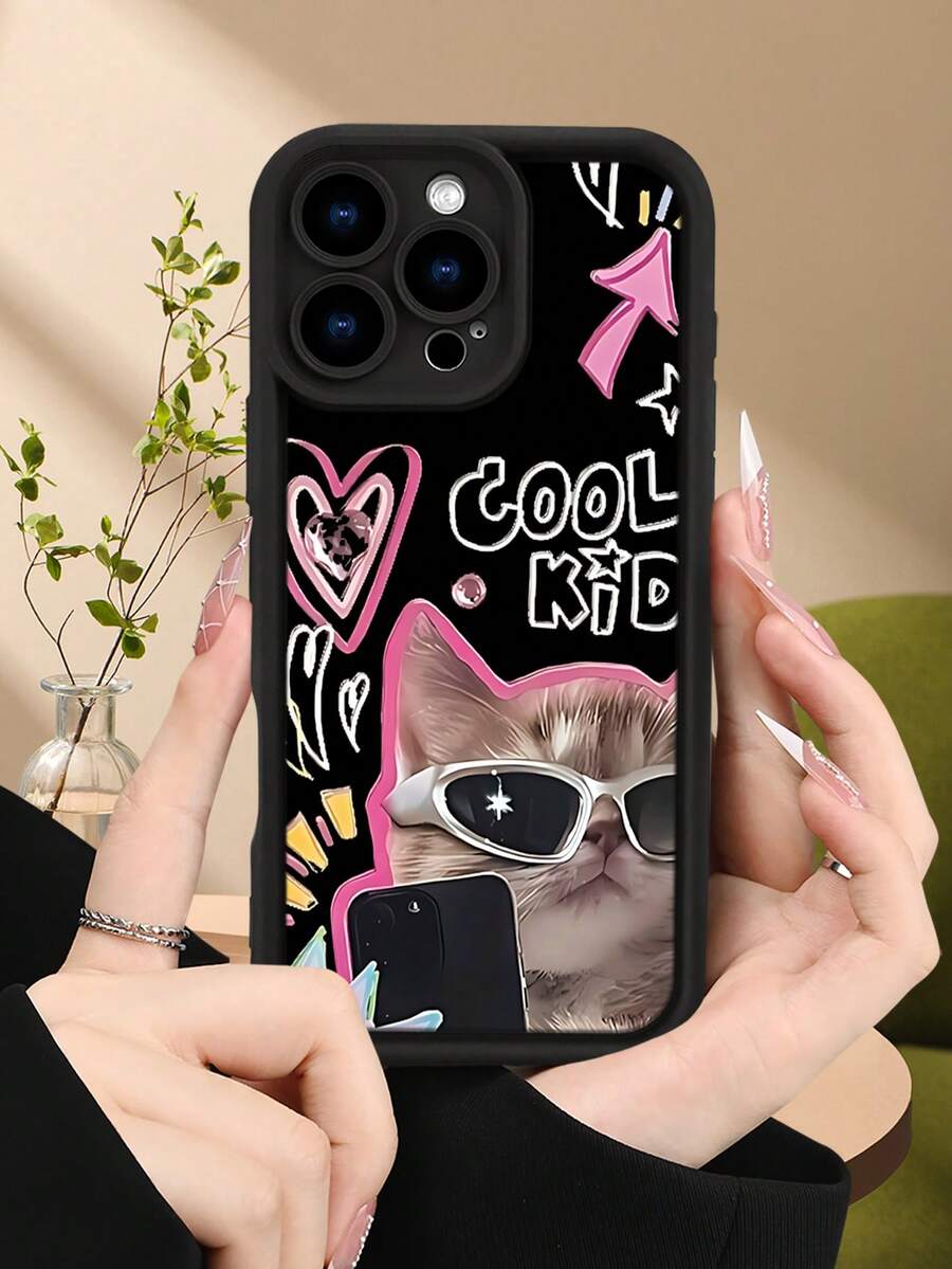 Funda de teléfono minimalista y gruesa a prueba de caídas con diseño navideño de gato, regalos y adornos, resistente al agua y arañazos, estilo festivo elegante para mujer, compatible con Apple 17/16/15/14/13/12/11/Pro/ProMax,compatible con Galaxy A34/A35/A54/A55,Galaxy S20/S21/S22/S23/S24/S25 Ultra/Plus,compatible con Moto/Galaxy/Redmi/Honor/OPPO Soft - Negro - Ver 1