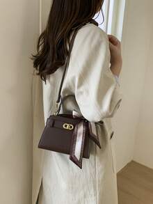 Mini Fashionable Versatile Solid Color Casual Handbag For Women - Coffee - View 5