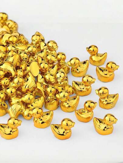 12pcs Mini Golden Duck Figurines, Bulk Golden Duck Decor, Micro Landscape Garden Dollhouse Potted Plant DIY Crafts, Party Favors, Dollhouse Decoration, Birthday Gift Party Supplies