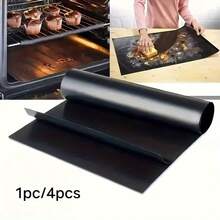 1pc/4pcs Non-Stick Baking Mat, Reusable Outdoor BBQ Pad, Easy To Clean, With Storage Box, Suitable For Home, Restaurant, Camping, Fit For Electric Oven, Gas Oven, Toaster, Grill, Kitchen Tool, Heat Resistant