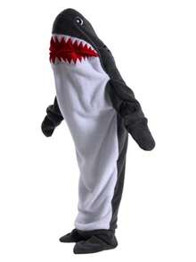 1pc Shark Hooded Blanket, Soft Flannel Shark Sleeping Bag Blanket, New Cartoon Animal Cute Fun Sleepwear, Adult Size, Animal Pajamas, Christmas Party Pajamas, Wearable Shark Blanket Hoodie, Ultra Soft & Comfortable Shark Costume - Multicolor - View 21