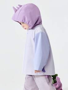 Áo khoác đồ chơi có thể tháo rời mùa xuân 2026 dành cho bé gái, unisex, chất liệu giả da mềm mại, áo khoác ngoài vui nhộn - hồng tím - Xem 2