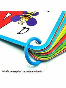 TEENYBABY 28 Spanish Learning Flashcards Set (4.33" X 5.9") - Includes Animals, Numbers And Letters - Double-Sided Design, Fun Memory Cards (Random Ring Color) - Blue - View 7