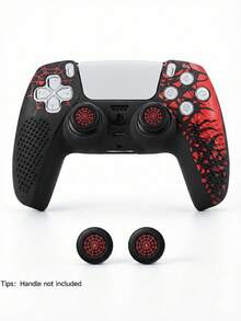 PlayStation 5 Controller Cover Set - Red Spider Web Design, Non-Slip Silicone Protective Case + Raised Thumbstick Caps, Sold Separately Or As A Set, Enhances Grip, Sweat-Proof, Dust-Proof, Scratch-Resistant, Improves Gaming Experience, Great Gift For PlayStation 5 Players, Christmas/New Year 2026 Gift, Holiday Promotion/Christmas Special Edition, Children/Family Gift, Year-End - Multicolor - View 2