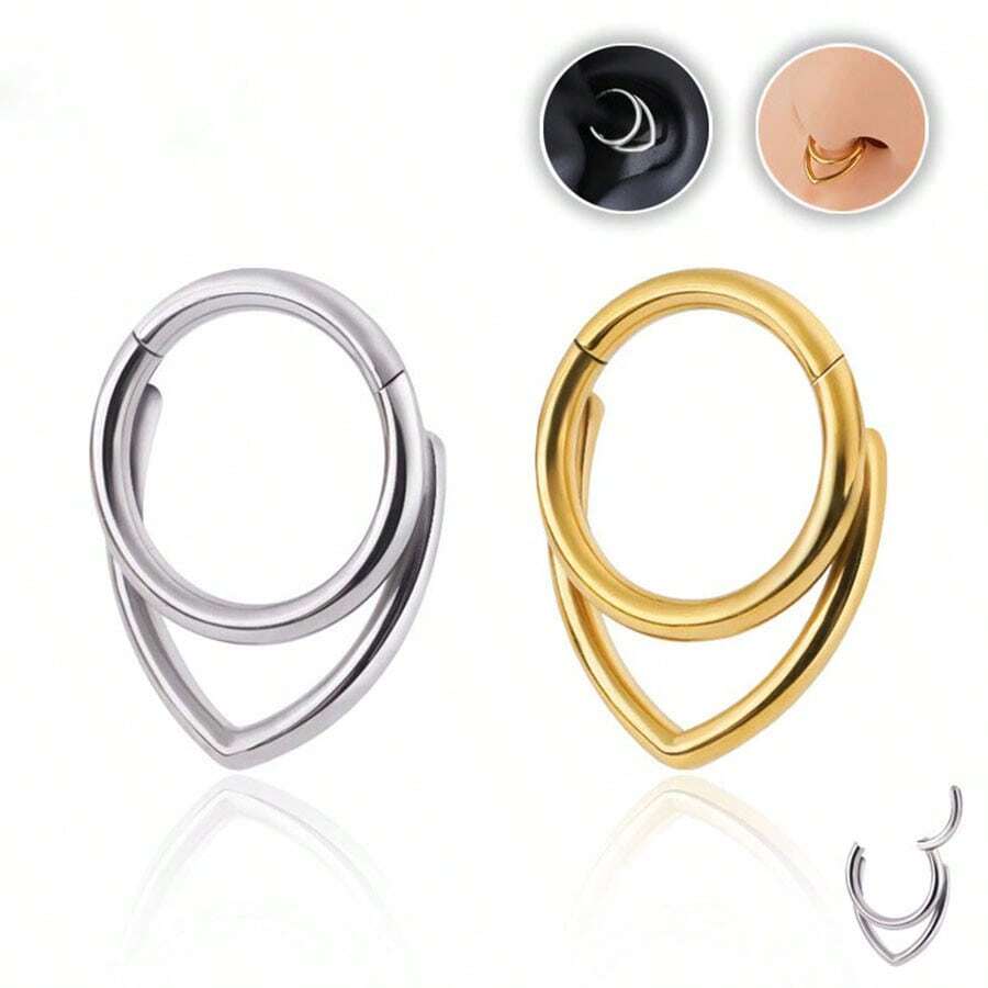 1Pc 16G Septum Ring Hypoallergenic 316L Stainless Steel Body Piercing Jewelry For Septum/Nose/Cartilage Earring For Women Men