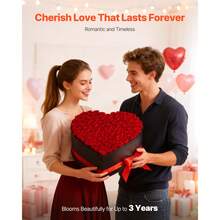 Forever Flowers, 100 Preserved Roses In A Heart Shape Box, Eternal Flowers Immortal Bouquet Birthday Present For Women Her Wife Mothers, Anniversary, Valentine's Day,Christmas, Red - Red 100 Roses Heart Shape Box - View 3