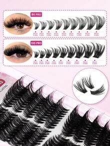 Multifunctional DIY Eyelash Extension Gift Set - Book-Style False Eyelashes, Adhesive, Makeup Remover, Tweezers And Eyelash Brush - Multicolor - View 4