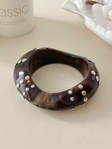 1pc Exaggerated Geometric Rivet Bracelet, Versatile Jewelry Accessory For Daily Wear, Party, Vacation, Boho Style - Geometric Metal Bracelet - View 8