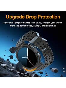 6件組休閒運動手錶錶殼，相容 Galaxy Watch9/8 40mm 44mm，防震耐刮硬 PC 中空設計，易佩戴，中性款，6色組合套裝 - 透明+黑色+銀色+玫瑰金+白色+午夜藍 - 查看 5