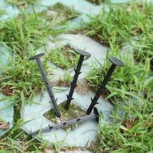 一套花园地钉（100颗地钉+1把锤子），耐用防锈景观钉，用于除草、隔热布、遮阳网、地板覆盖物，钩扣式固定，适用于室内外园艺工具 - 黑色 - 查看 7