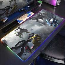'RGB Mouse Pad Large Anime Desk Mat HD Cute Pokemones Playmat Gaming Mouse Pad Mousepad Non-Slip Rubbber Computer Office Mausepad' - RGB 6 - 查看 8