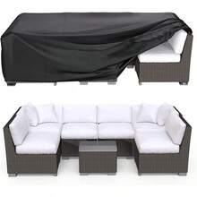 600D Patio Furniture Cover, Heavy Duty Outdoor Furniture Cover, Sofa Set Table & Chair Cover, 137*57*35 Inches,Women's Day,Travel Essentials,Wedding Favours,Y2k,Bedroom,Car Accessories Women,Kitchen Decor,Kitchen Decor,Household Items - Black - View 1