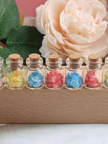 10/20pcs Mini Wishing Bottles With Cork Stoppers, Micro Transparent Artificial Fruit Theme Drift Bottles, Glass Bottle Pendants, Suitable For Micro Landscape Crafts, DIY Crafts, Home Decor, Bookshelf, Living Room Scenes, Birthday Party Gifts, Car Interior Accessories, Gift Bag Fillers, Wedding Gifts, Valentine's Day Gifts - Multicolor - View 10