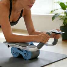 2-Wheel And 4-Elbow Ab Rolls, Abdominal Wheel Crunch Device, A High - Efficiency Abdominal Tightening Training Artifact For Body Shaping And Fat Loss. Push - Up Auxiliary Training Tool. Easy To Install, Sports Accessory And Exercise Equipment. Suitable For Home Workouts, Office Exercises, Gym Training, And Can Be Carried During Travel. - Blue - View 2