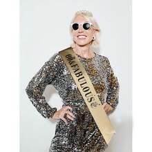 60th Birthday Sash And Tiara For Women, Gold Crown 60 And Fabulous Sash & Crown Set, 60th Birthday Gifts For Women, 60th Birthday Decorations Women - Multicolor - View 6