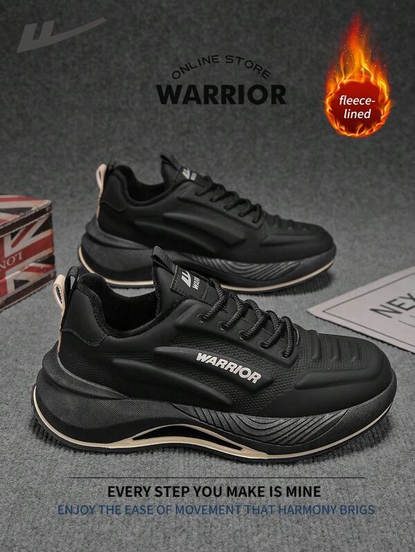  Warrior Comfortable Street Style Snow Boots For Men Autumn And Winter Comfortable Running Shoes Modest Style Casual Yet Sleek Sneakers Applicable Throughout The Year Wear-Resisting All-Day Wear Training Sneakers Warm Thermal Lined Sneakers