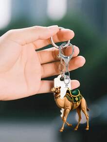 骆驼钥匙扣，站立骆驼、奔跑骆驼、卧姿骆驼造型吊坠，动物主题吊坠，融合民族元素与骆驼图案，亚克力材质，骆驼挂饰钥匙扣，可挂于包包，简约时尚，适合女士钱包和手提包，时尚点缀，精致生活装饰，男女皆宜的礼物，情人节、新年礼物、小礼物交换、斋月礼物 - 彩色 - 查看 3