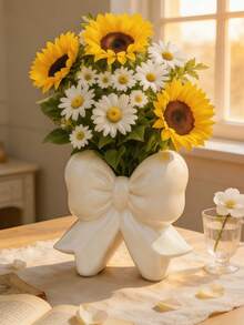 1个可爱蝴蝶结花瓶，北欧风格家居装饰，亮白色花瓶，适合摆放在客厅茶几、卧室书桌、窗台上，是送给女性的完美礼物，也是打造美丽房间的必备单品，波西米亚风格装饰花瓶，可插鲜花/干花，时尚的乔迁礼物 - 彩色 - 查看 6