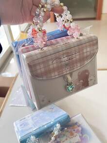 串珠链贴纸收藏册，可爱卡通动物贴纸，可重复使用贴纸，礼品收藏册，贴纸剪贴簿（带锁） - 彩色 - 查看 6