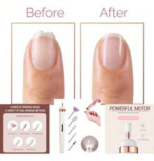 TendenciaPulidor Esmeril Uñas Recargable 5 Puntas Led Kit Manicure RosaCalidad premium - Rosa - Ver 6