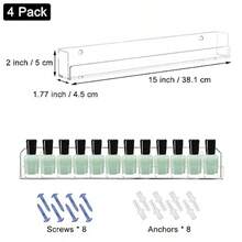 4 Pack Nail Polish Rack Wall Mounted Shelf Clear Acrylic Nail Polish Organizer Display Clear Nail Polish Wall Rack Nail Plies For Nail Techs, Nail Supplies, Makeup, - như hình ảnh - Xem 2