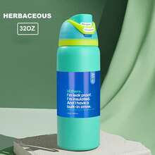 0waIaa Grass Green Aquarius Bottle, With A Capacity Of 32 Oz (945 Ml), Can Retain Heat For Up To 24 H. It Can Keep Both Hot And Cold Beverages Warm, Suitable For Brewing Coffee And Making Iced Drinks. The Design Is Exquisite And It Is Suitable For Use In Various Occasions Valentine's Day. - 綠色 - 查看 3