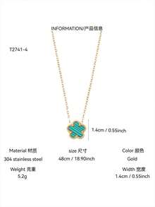 TONSI 1件装奢华简约优雅不锈钢五瓣花吊坠项链，时尚百搭五叶草颈链，适合日常佩戴、通勤、派对，可作为礼物送给朋友、妈妈，也是男士的最佳礼物。 - 金色 - 查看 8
