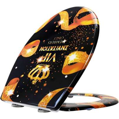 Fanmitrk Duroplast Toilet Seat Soft Close -Quick Release Toilet Lid With Top Fixing