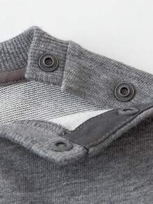 mini bala 2pcs Kids Sweatshirt & Pants Set, Unisex, Soft Cotton Blend, Slim Fit, Spring 2026 Collection - Medium Gray - View 6