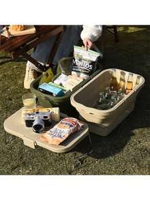 Foldable Picnic Basket With Handle, Foldable Picnic Basket With Table Cover, Foldable Gardening Basket, Foldable Harvest Basket, Suitable For Camping, Beach, Hiking And Outdoor Dining (Green)