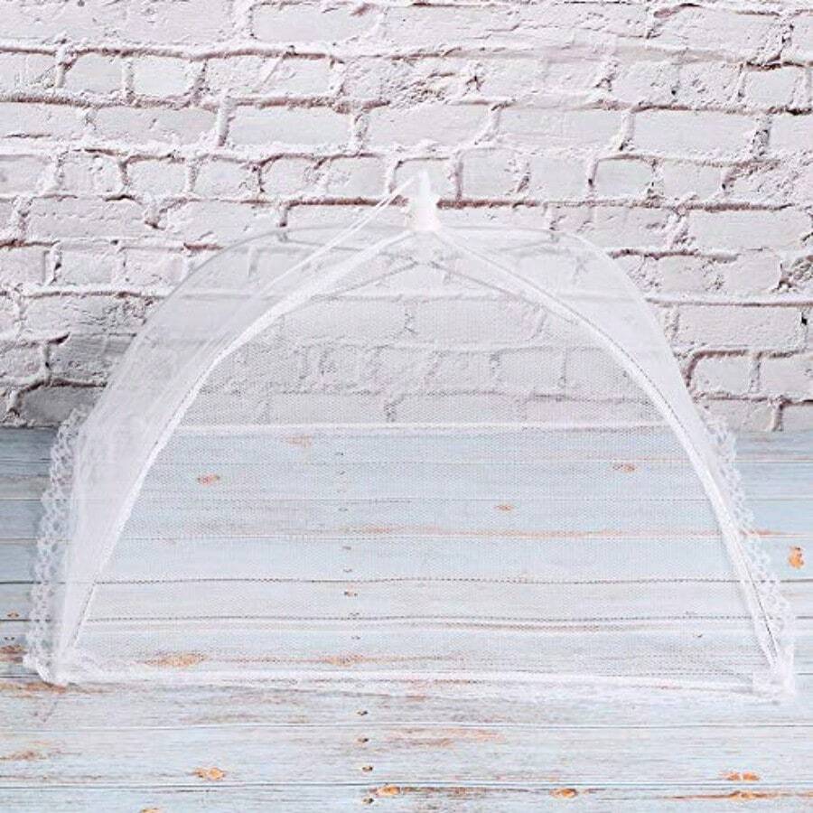 FIAN Cubierta de Malla Protectora para Alimentos y Tartas Cubierta de Comida para Barbacoas y Picnics al Aire Libre Fácil de Usar y Lavar Diseño Plegable Resistente y Ecológica - como en la foto - Ver 1