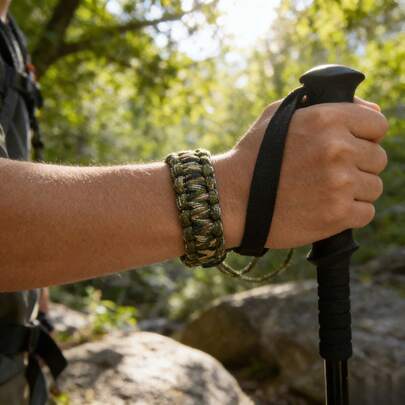 Thanksgiving Outdoor Essential! Outdoor Survival Bracelet, Camera Wrist Strap, Paracord Braided Rope Pendant - Paracord Braiding Craft Is Durable And Wear-Resistant, Universal Design Fits Wrist, Camera Hook And More Scenarios, Both Outdoor Survival Tool And Fashionable Accessory.