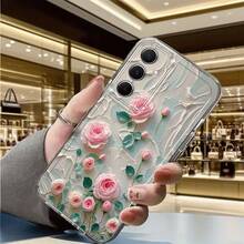 Adecuado para fundas de teléfono  Galaxy Nuevas A5, A3, A02, A34, A13, A14, A32, A24, A12, A50, A54, A70, A73, A34, A55s NOTE 10F12 M10S Funda Transparente Suave Ultrafina Tema Espacial Regalo de Vacaciones Lindo Diseño Creativo Simple, Patrón de Impresión de Mariposa Floral y Estrella - Patrón 1490 - Multicolor - Ver 3