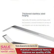 1 Set Stainless Steel Straight & Bent Tweezers, Poultry Feather Plucker, Fish Bone Tweezers, Hotel Supplies Fish Bone Tweezers, Poultry Plucker, Garlic Peeler, Vegetable Peeler, Multi-Function Stainless Steel Clamps, Kitchen Tools - Silver - View 8