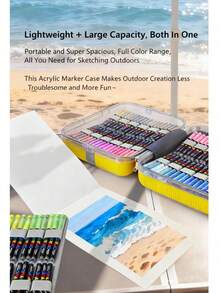 Bộ bút vẽ acrylic mềm mại GuangNa 16 inch hình vali, 360 màu/366 màu, kèm túi vải, hệ thống mực tự do, màu sắc phong phú, hình ảnh rõ nét, có thể chồng màu, độ phủ tốt, đầu bút mềm dẻo, đàn hồi cao, vẽ được cả nét thô và nét mảnh. - Nhiều màu - Xem 9