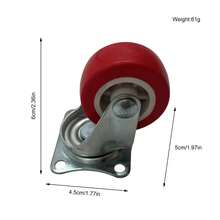 Ruedas Giratorias de Poliuretano de Alta Densidad: Silenciosas, Alta Capacidad de Carga, Movimiento Suave y Rendimiento Robusto.Altamente elástico y resistente al desgaste para mayor durabilidad y protección del suelo.Uso Versátil: Ideal para Aplicaciones Industriales, Comerciales y Domésticas.Perfecto para cajas de herramientas, equipos instrumentales, muebles (sofás, camas, armarios) y electrodomésticos. - Rojo - Ver 6
