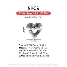 5pcs Heart-Shaped Mold Set, Stainless Steel Clay Molds, Cutters For Easy Shaping