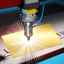 100 Pcs Gold Aluminum Business Cards DIY Metal Name Cards 3.4 X 2.1 Inch - Vàng - Xem 3